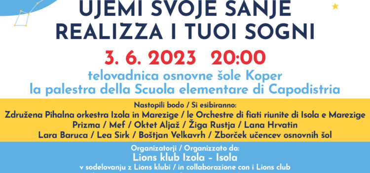 Pridružite se nam na drugem koncertu Ujemi svoje sanje